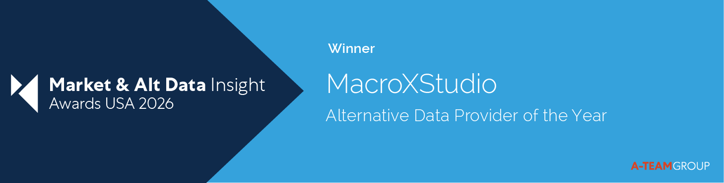 Market & Alt Data Insight Awards USA 2026 Winner β MacroXStudio, Alternative Data Provider of the Year
